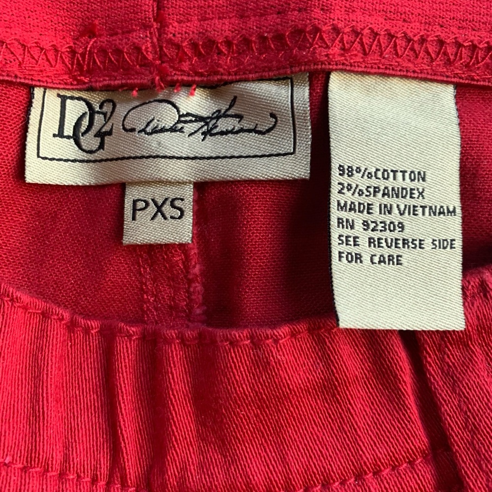 NWT DG2 by DIANE GILMAN PULL-ON RED STRETCH WAIST SKINNY JEANS IN SIZE PXS/2P - Picture 8 of 15